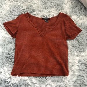 burnt orange, forever 21 cropped shirt